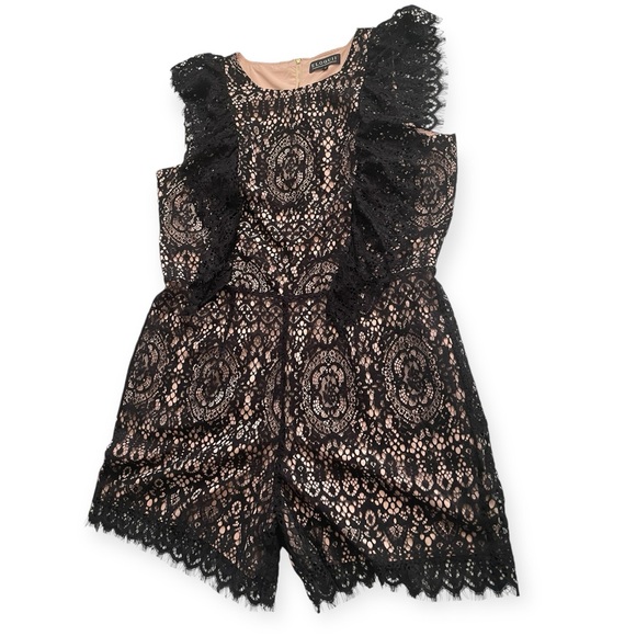 Eloquii Lace Romper womens 20 Plus nude black romantic cocktail LBD new with tag - Picture 2 of 7